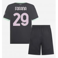 Camiseta AC Milan Youssouf Fofana #29 Tercera Equipación para niños 2024-25 manga corta (+ pantalones cortos)